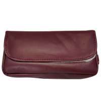 Tobacco Pouch - Leather Burgundy Foldover Combi - 6152 (Pouch010)