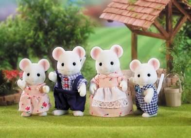 Sylvanian Toys: White Mouse Family