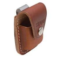 Zippo Leather Pouch w/Clip - Brown