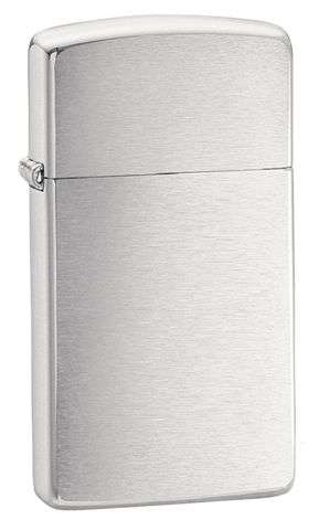 Zippo Lighter: Slim brush chrome