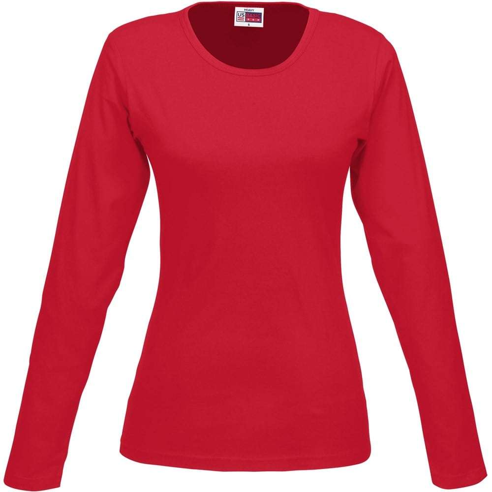 US Basic Long Sleeve Portland T-Shirt - Ladies - red (BAS-7750)