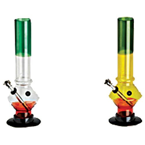 Acrylic Water Bong - Medium 26cm - Rasta Colours (Bong010)