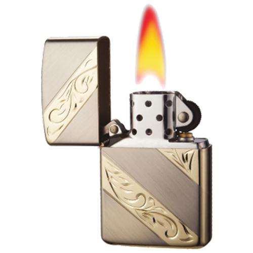 Zorro Lighter: Hand Engrave Flower Golden