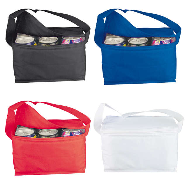Polyester cooler bag with carrying strap - black (67104)