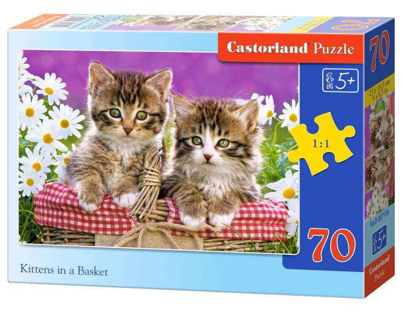 Kittens in basket (70pc MIDI Puzzle)