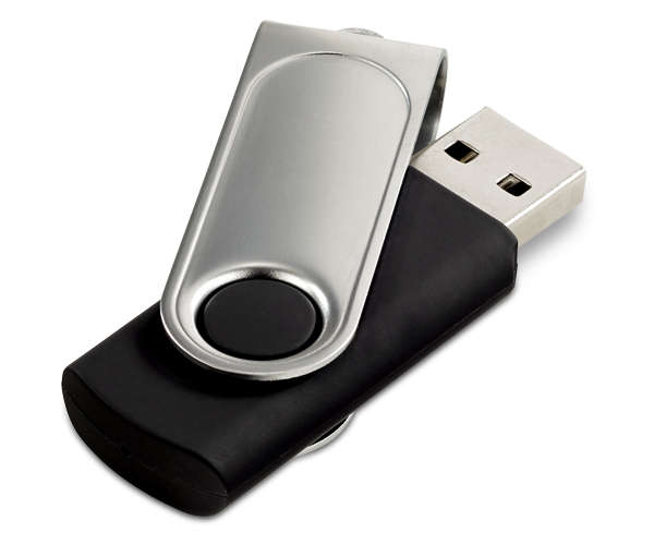 Swivel USB flash drive - 16GB - black