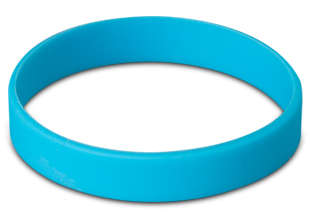 Silicone wrist band - aqua