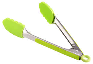 Crafty Chef silicone tongs - lime