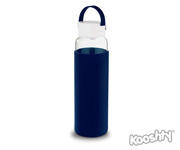 Kooshty klean glass drinking bottle - navy