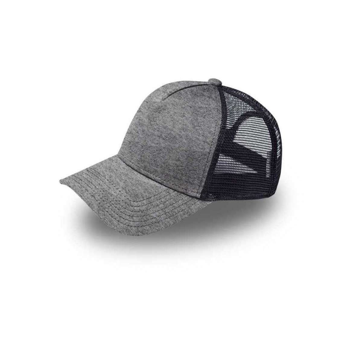 Jersey Trucker Cap - grey melange/black