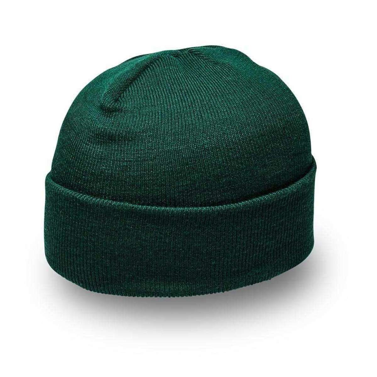 Cuffed Knitted Beanie - bottle green (B001)
