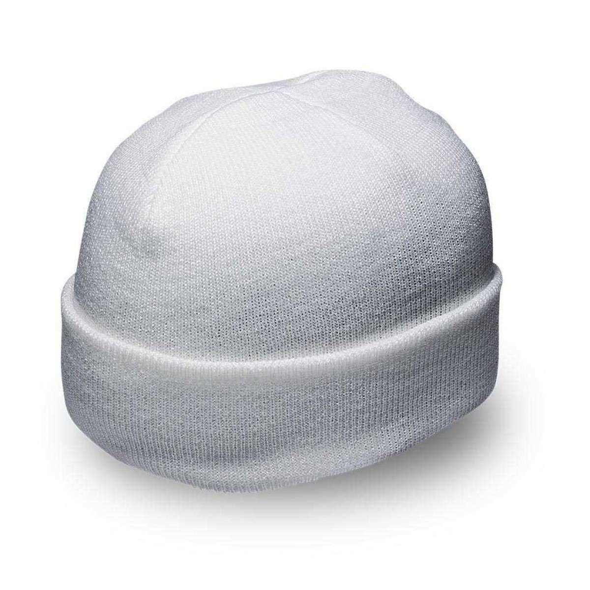 Cuffed Knitted Beanie - white (B001)