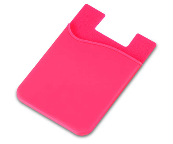 Silicone phone card holder - pink