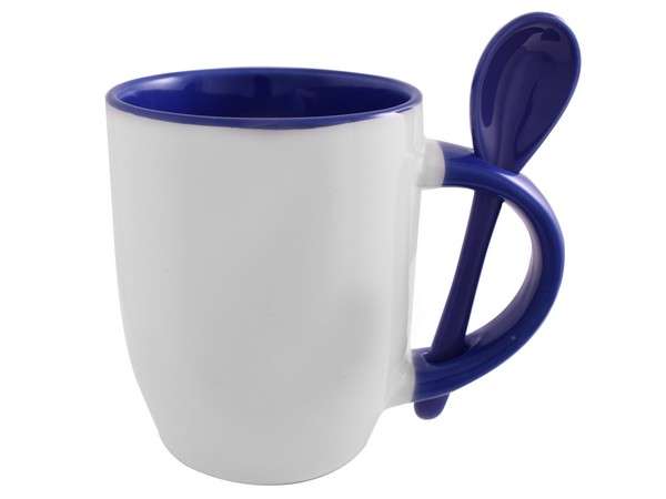 Sublimation Whirl Mug and Spoon - blue (P2428E)