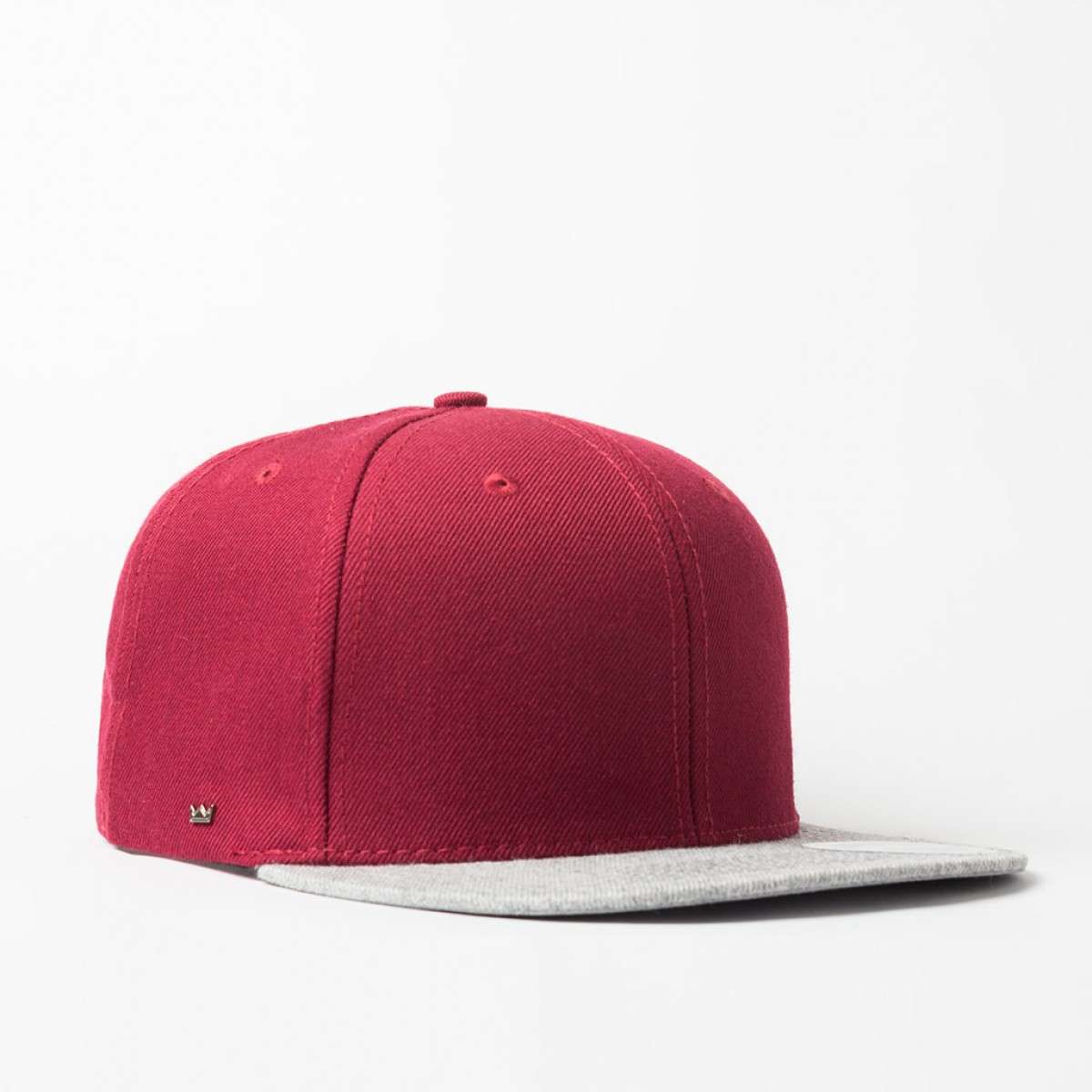 UFlex Snapback Flat Peak Cap - burgundy/grey