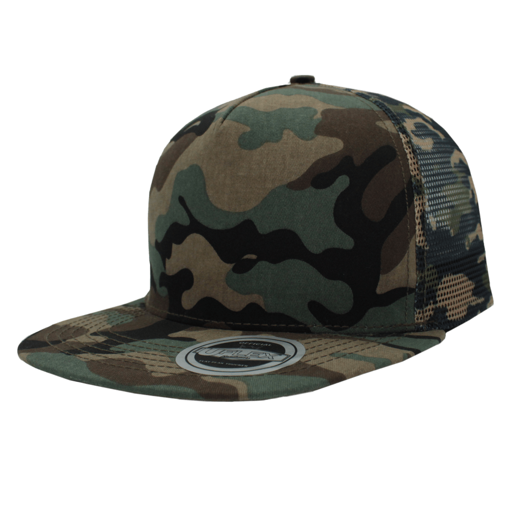 Uflex Flat Peak Trucker Cap - camo (U15501)
