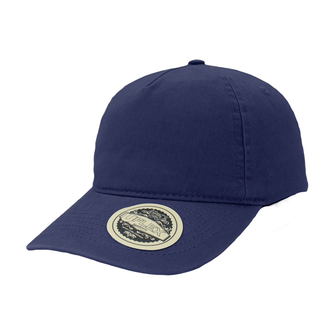 Uflex Vintage 5 Panel Strap-Back Cap - navy (U15511)