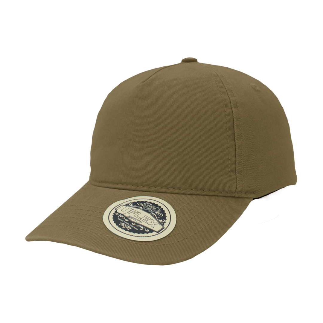 Uflex Vintage 5 Panel Strap-Back Cap - olive (U15511)