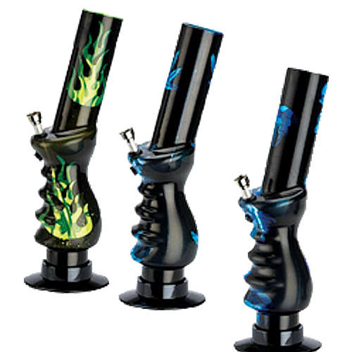 Acrylic Water Bong Large 32cm Flames Assorted