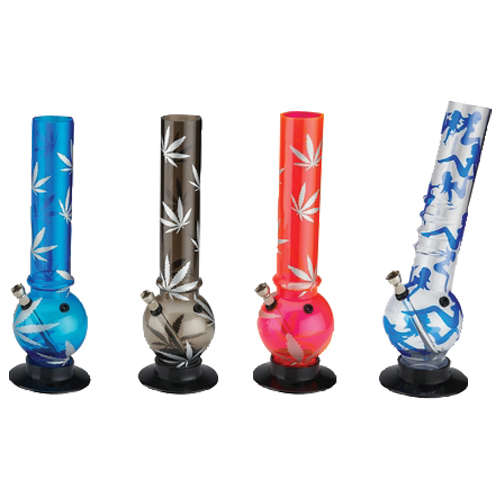 Acrylic Water Bong Large 32cm Printed Patterns Assorted (Bong007)