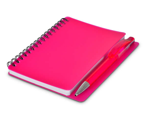 Plasma notebook and pen - pink
