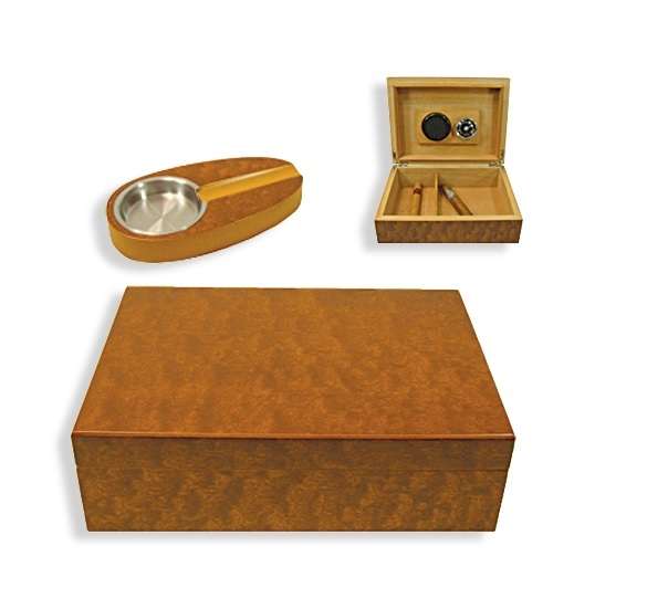 Cigar Humidor - Angelo Gift set with Ashtray and Cutter - 920600 (HUM058)