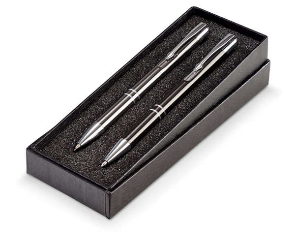 Armada metallic pen and pencil set - gun metal