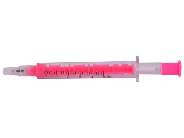 Syringe Gel Pen - pink (black ink) (PN088P)