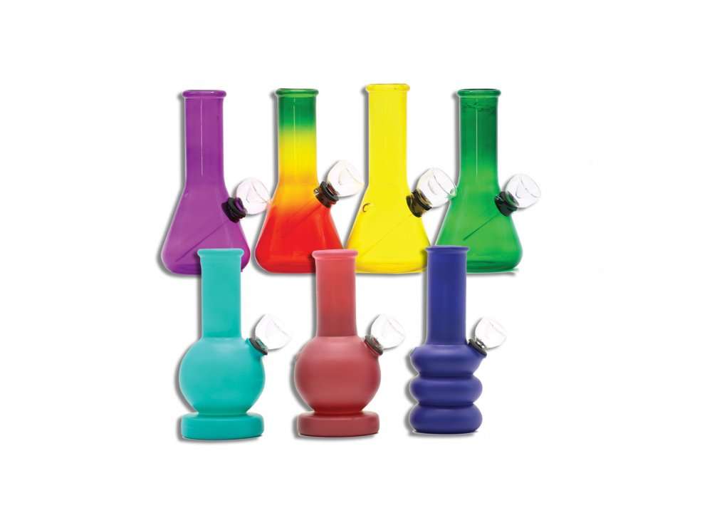 Glass Bong - Small 12cm Coloured Assorted (Bong037)