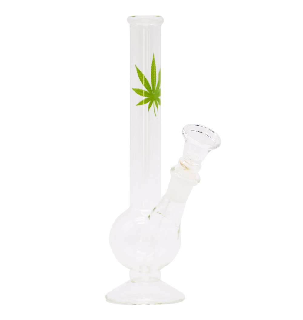 Glass Bong - Weed Leaf Design 20cm - 13905