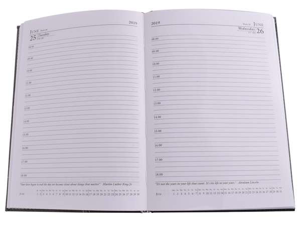 Wave A4 Diary 2020 - grey (ST308BhA4)