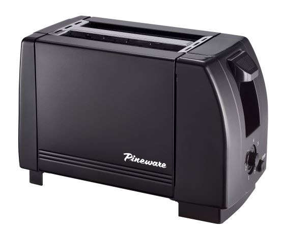 Pineware 2 Slice Black Toaster (860292)