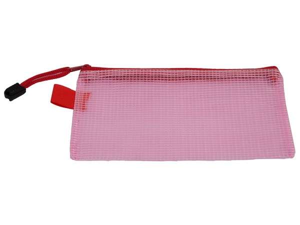 PVC Mesh Pencil Case - pink (ST328P)