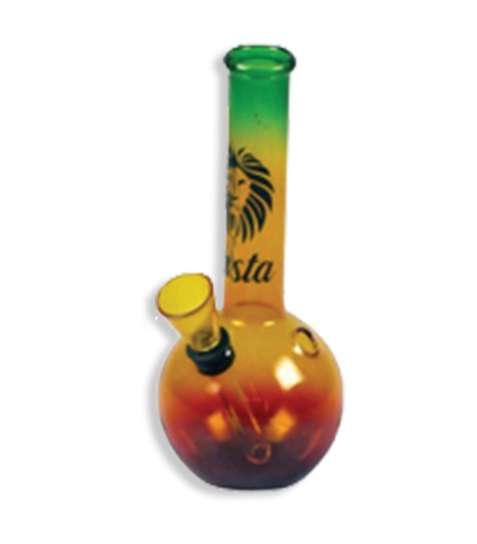 Glass Bong Rasta Straight - 18cm (Bong046) - stock on hand