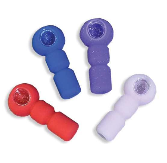 Rasta Pipe - Silicone with glass bowl - 10cm (assorted) (Pipe8537)