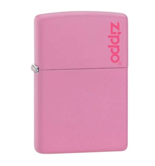 Zippo Lighter: Pink Matt with Zippo logo