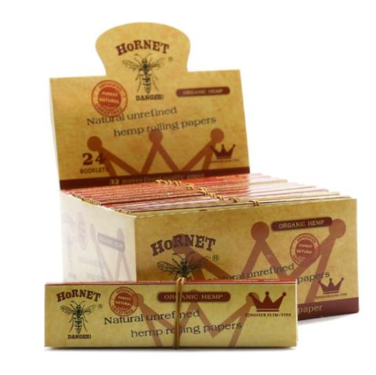 Hornet Hemp unbleached rolling paper King size and tips (HRP024)