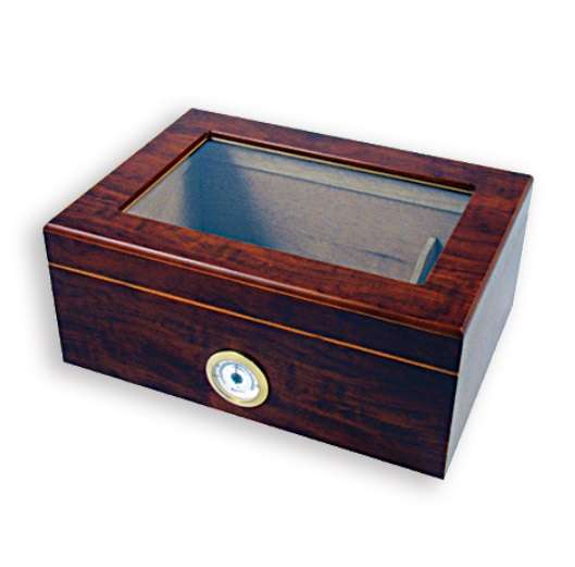 Cigar Humidor - Brown Glass Top (HUM047)