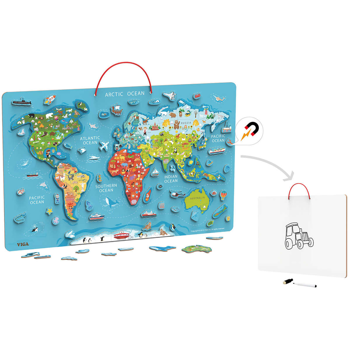 Magnetic World Puzzle and Dry Erase Board (RGS44508)