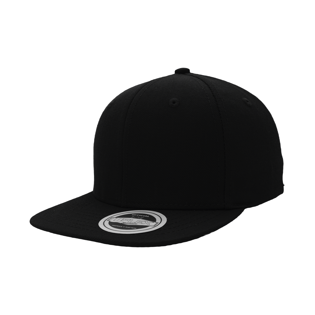 Youth Uflex Snapback Flat Peak Cap - black (KU15606)