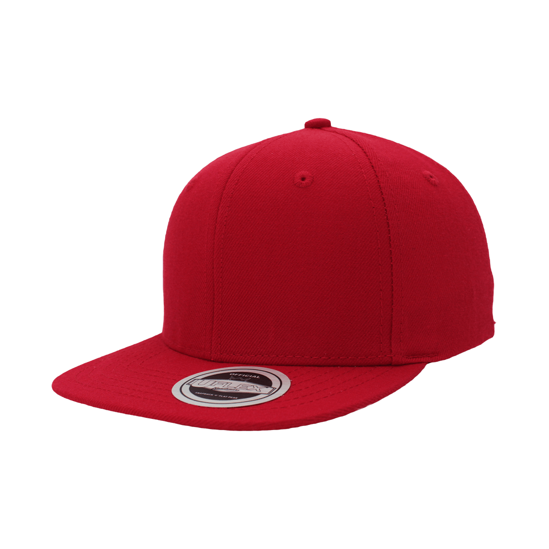 Youth Uflex Snapback Flat Peak Cap - red (KU15606)