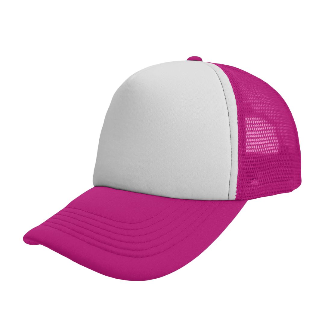 Foam Polysnap Curved Peak - cerise/white (S19500)