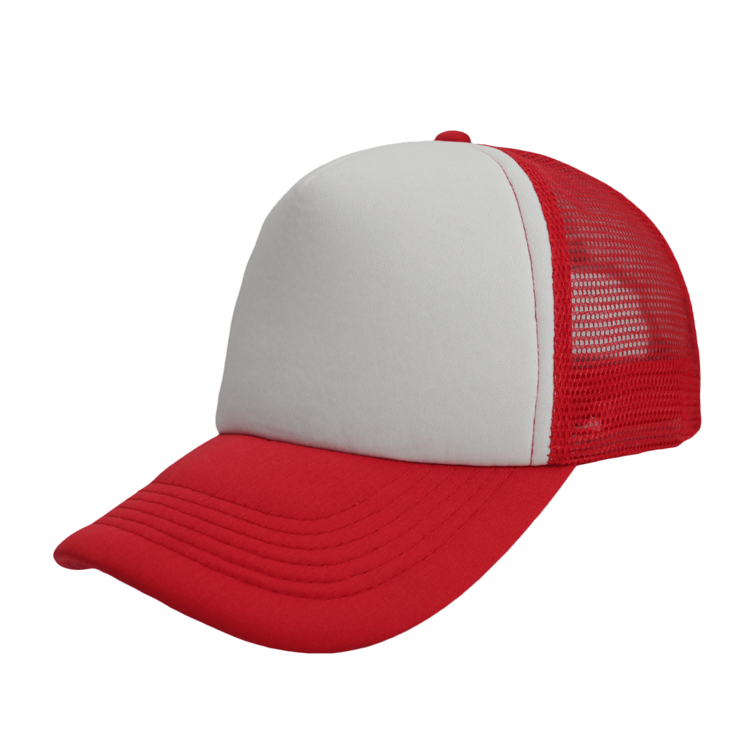 Foam Polysnap Curved Peak - red/white (S19500)