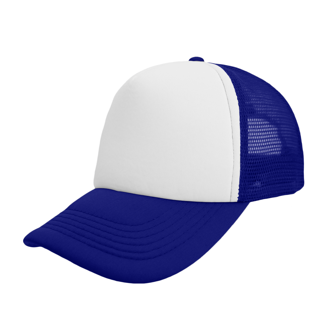 Foam Polysnap Curved Peak - royal blue/white (S19500)