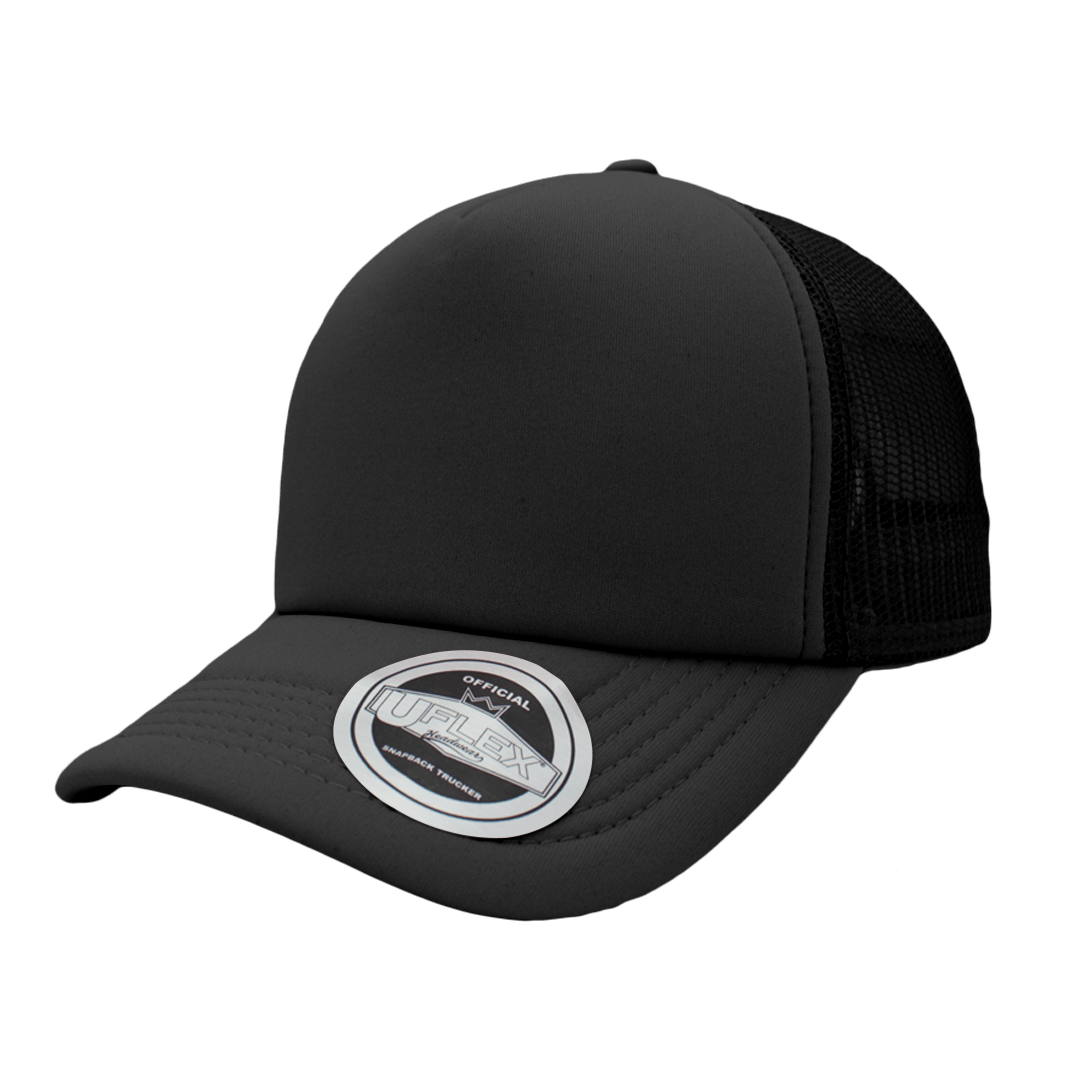 Uflex Curved Peak Trucker Cap - black (U15502)
