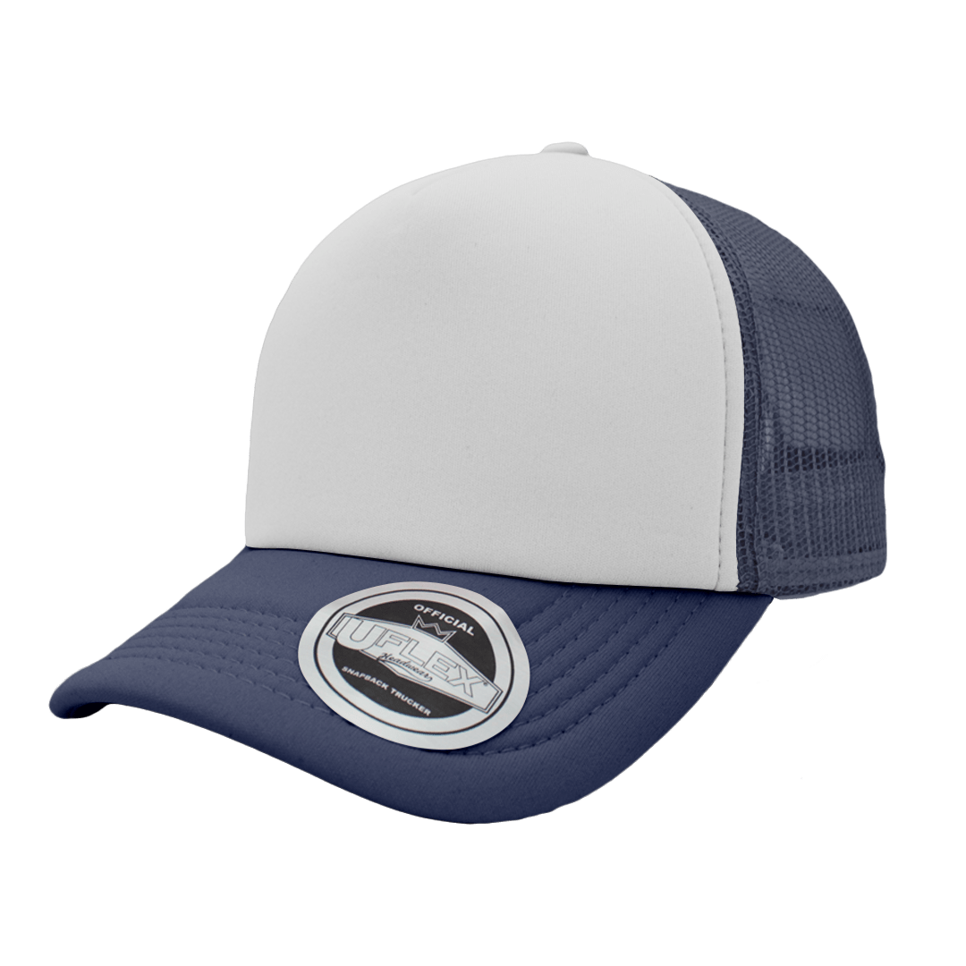 Uflex Curved Peak Trucker Cap - navy/white (U15502)
