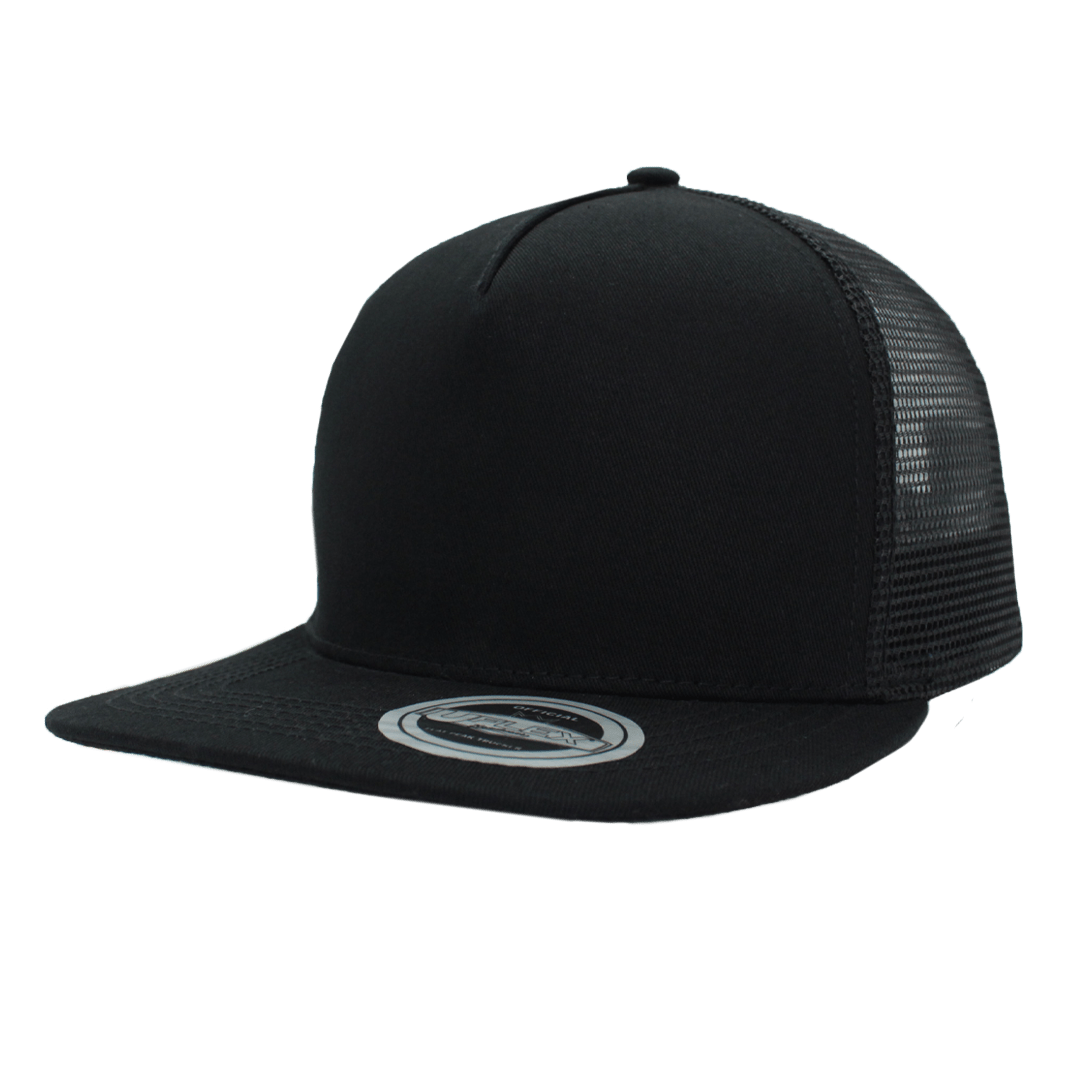 Uflex Flat Peak Trucker Cap - black (U15501)
