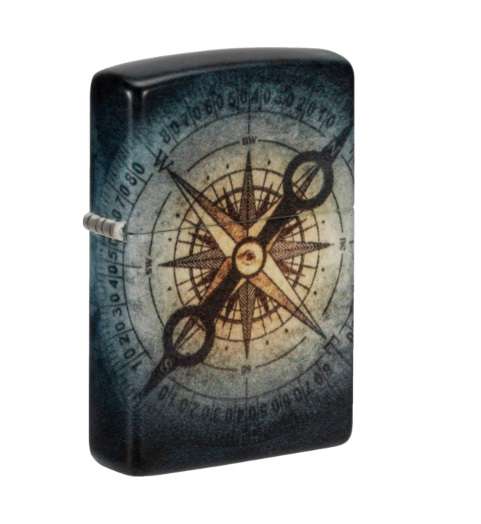 Zippo Lighter: 49193 Compass Ghost Design