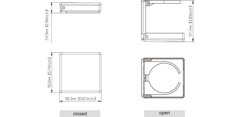 Seaflo Fold-Up Adjustable Drink Holder Black