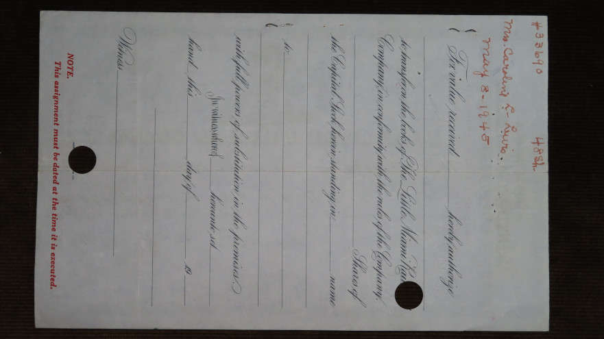 Little Miami Railroad Company, Stock Certificate, 1945, 48 Shares